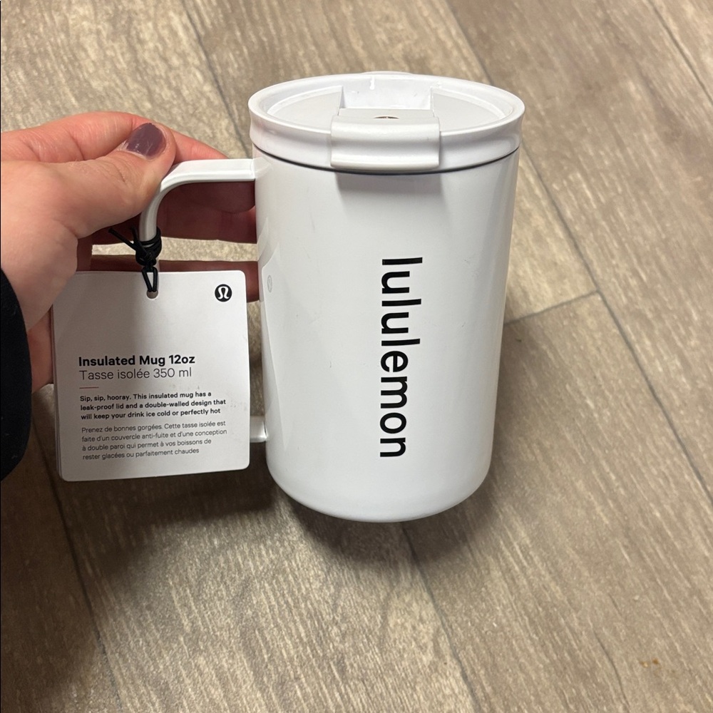 NWT Lululemon Insulated White Travel Mug 12oz
